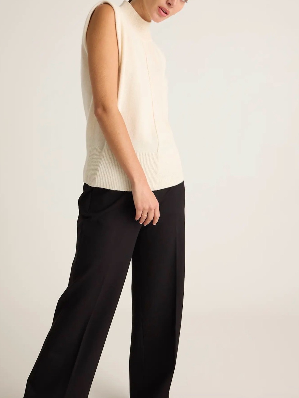 Quince Ultra-Stretch Ponte Trouser Black Size 16